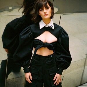 ASTRA KIDANI “Emeline Cutout Top” **Strapless Tie Front BRA only** Black SZ M